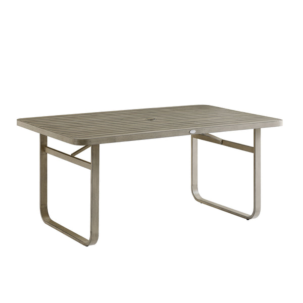 Stanford Round Wicker Outdoor 6-Seater Rectangular Dining Set, Natural