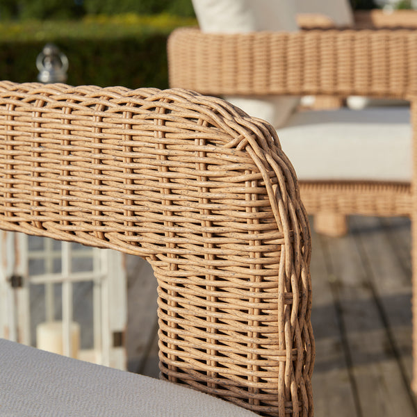 Stanford Round Wicker Outdoor 6 - Seater Rectangular Dining Set, Natural - daals