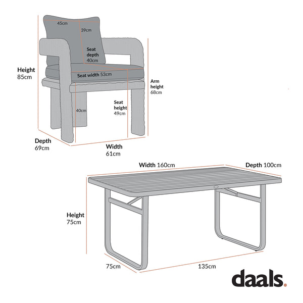 Stanford Round Wicker Outdoor 6-Seater Rectangular Dining Set, Natural