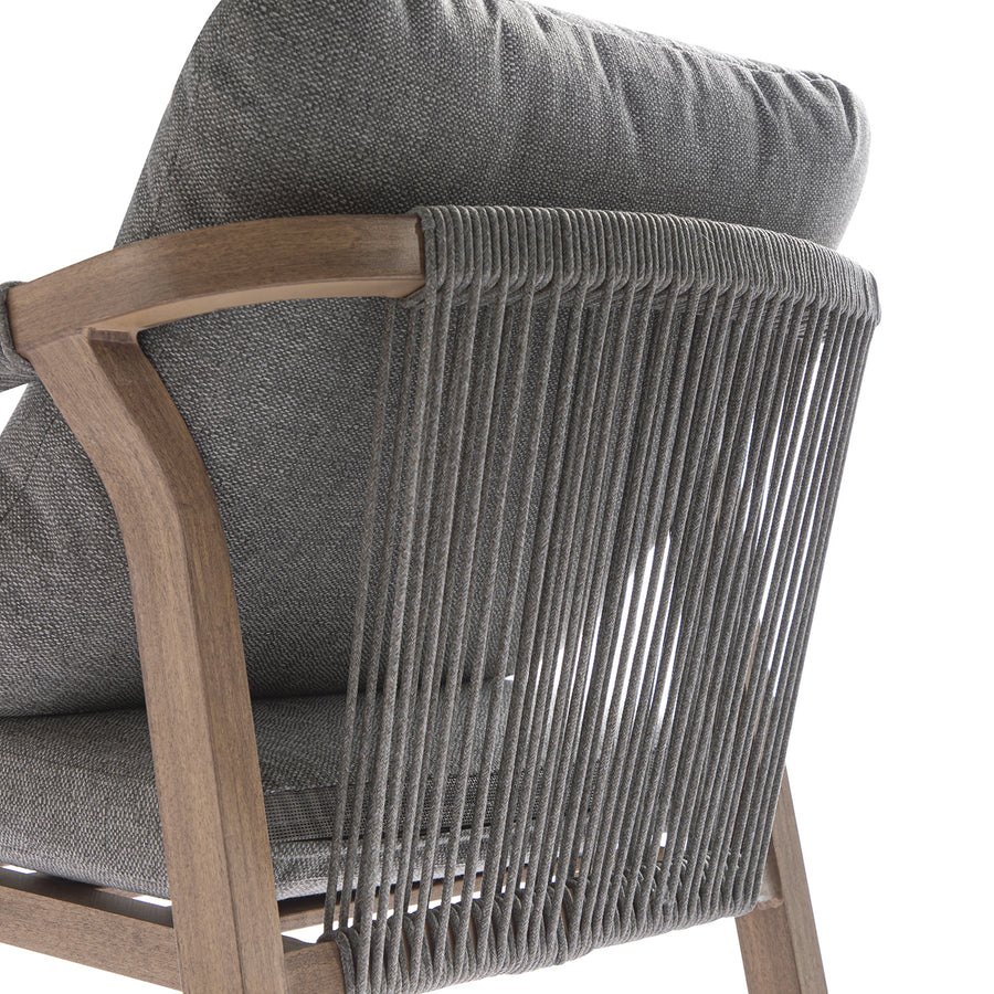Manresa Rope 4-Seater Square Dining Set, Natural and Grey