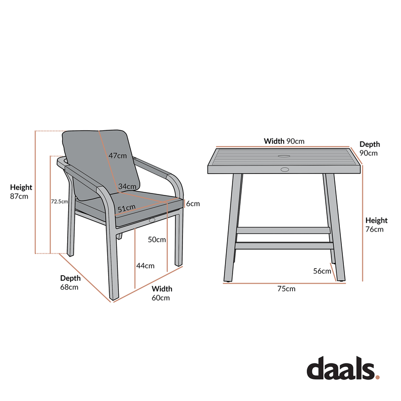 Manresa Rope 4-Seater Square Dining Set, Taupe and Beige
