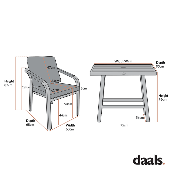 Manresa Rope 4-Seater Square Dining Set, Taupe and Beige