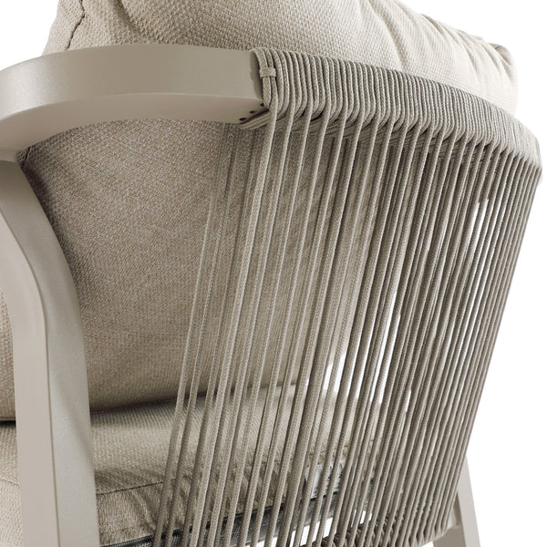 Manresa Rope 4-Seater Square Dining Set, Taupe and Beige