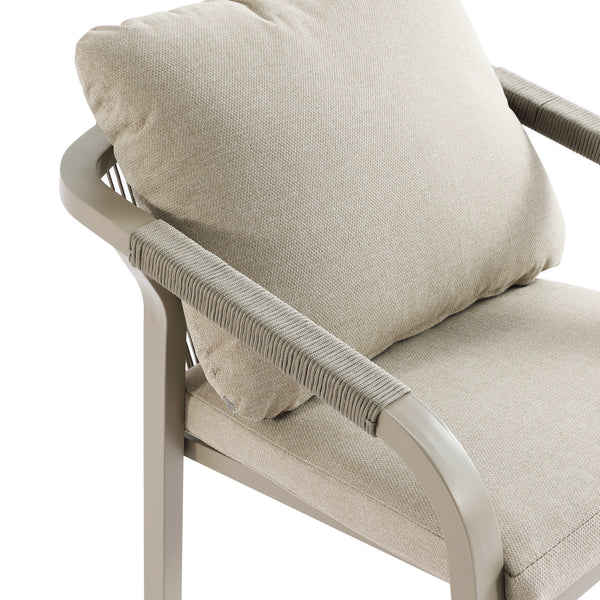 Manresa Rope 4-Seater Square Dining Set, Taupe and Beige