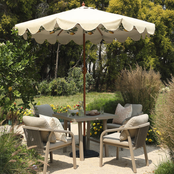 Manresa Rope 4-Seater Square Dining Set, Taupe and Beige