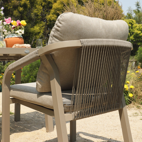 Manresa Rope 4-Seater Square Dining Set, Taupe and Beige