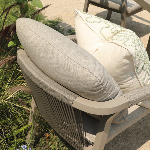 Manresa Rope 4-Seater Square Dining Set, Taupe and Beige