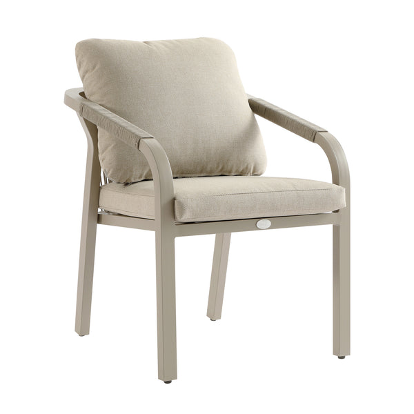 Manresa Rope 6-Seater Rectangular Dining Set, Taupe and Beige