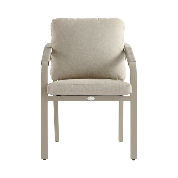 Manresa Rope 6-Seater Rectangular Dining Set, Taupe and Beige