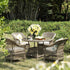 Willowbrook Lattice Weave Rattan 4 - Seater Round Dining Set, Natural - daals
