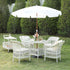 Willowbrook Lattice Weave Rattan 4 - Seater Round Dining Set, White - daals