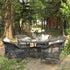 Willowbrook Lattice Weave Rattan 6 - Seater Round Dining Set, Dark Grey - daals