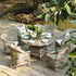 Willowbrook Lattice Weave Rattan 6 - Seater Round Dining Set, Natural - daals