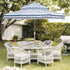 Willowbrook Lattice Weave Rattan 6 - Seater Round Dining Set, White - daals