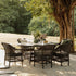 Willowbrook Lattice Weave Rattan 6 - Seater Oval Dining Set, Dark Grey - daals