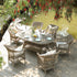 Willowbrook Lattice Weave Rattan 6 - Seater Oval Dining Set, Natural - daals