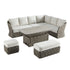 Positano Wide Rope Large Corner Casual Dining Set | Rising Table, Taupe - daals
