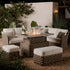 Positano Wide Rope Large Corner Casual Dining Set | Firepit Table, Taupe - daals