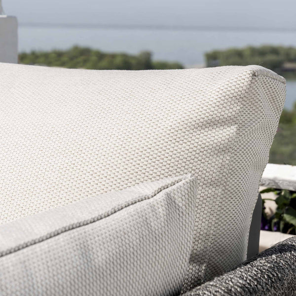 Pedra Rope and Aluminium Large Corner Casual Dining Set with Rising Table, Grey