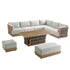 Pedra Rope and Aluminium Large Corner Casual Dining Set with Rising Table, Natural - daals