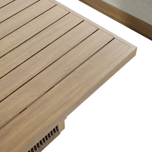 Pedra Rope and Aluminium Large Corner Casual Dining Set with Rising Table, Natural