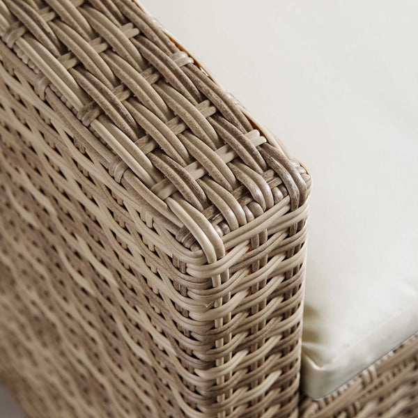 Granchester Rattan Rectangular Corner Dining Sofa Set with Rising Table, Natural