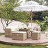 Granchester Rattan Rectangular Corner Dining Sofa Set with Rising Table, Natural - daals