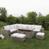 Bellagio Round Wicker Large Corner Casual Dining Set with Rising Firepit Table, Natural - daals