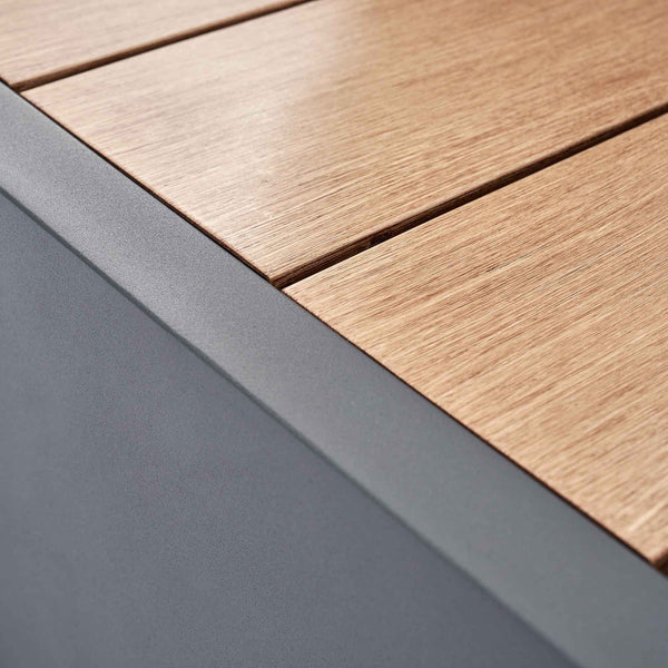 Jardin Aluminium Large Corner Casual Dining Set with Rising Table, Granite