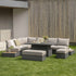 Jardin Aluminium Large Corner Casual Dining Set with Rising Table, Granite - daals