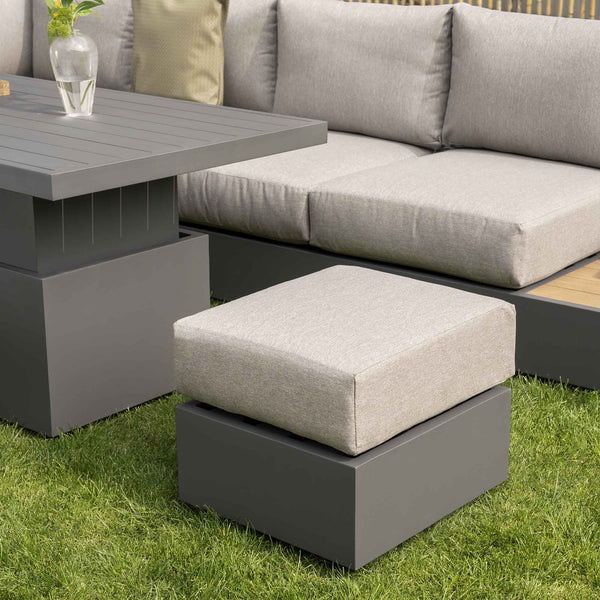 Jardin Aluminium Large Corner Casual Dining Set with Rising Table, Granite