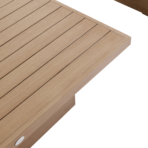 Jardin Aluminium Large Corner Casual Dining Set with Rising Table, Natural with Blue Stripes