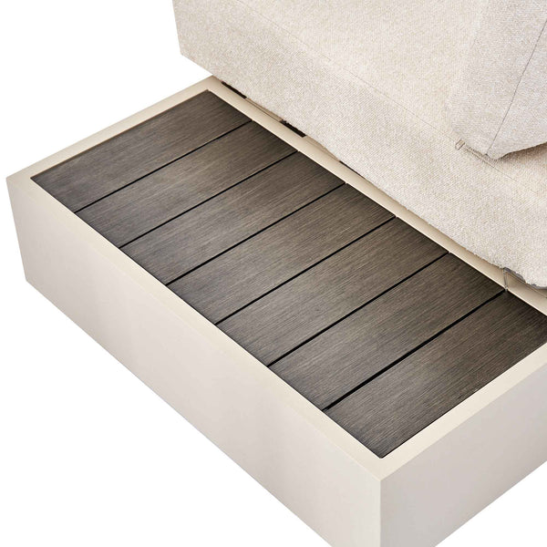 Jardin Aluminium Large Corner Casual Dining Set with Rising Table, Pumice