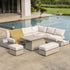 Jardin Aluminium Large Corner Casual Dining Set with Rising Table, Pumice - daals