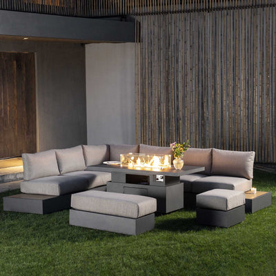 Garden Dining Sets with Firepit Table