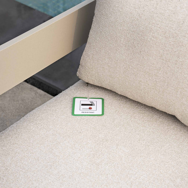 Jardin Aluminium Large Corner Casual Dining Set with Rising Firepit Table, Pumice