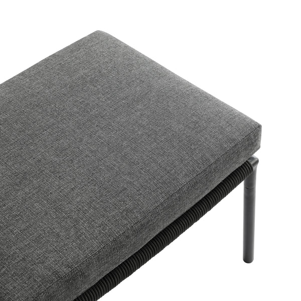 Pomona Rope Weave Bistro Set, Dark Grey Fabric with Black Frame