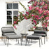Pomona Rope Weave Bistro Set, Dark Grey Fabric with Black Frame - daals