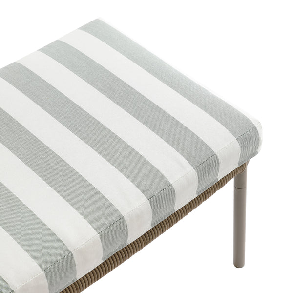 Pomona Rope Weave Bistro Set, Sage Striped Fabric with Taupe Frame