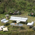 Pomona Rope Weave 5 - Seater Sofa Set, Sage Striped Fabric with Taupe Frame - daals
