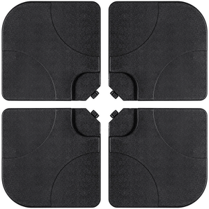 Pack of 4 Square Sand/Water Fillable Parasol Base Weights