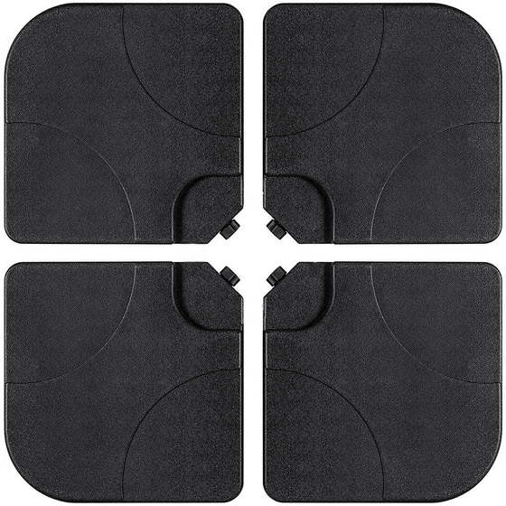 Pack of 4 Square Sand/Water Fillable Parasol Base Weights