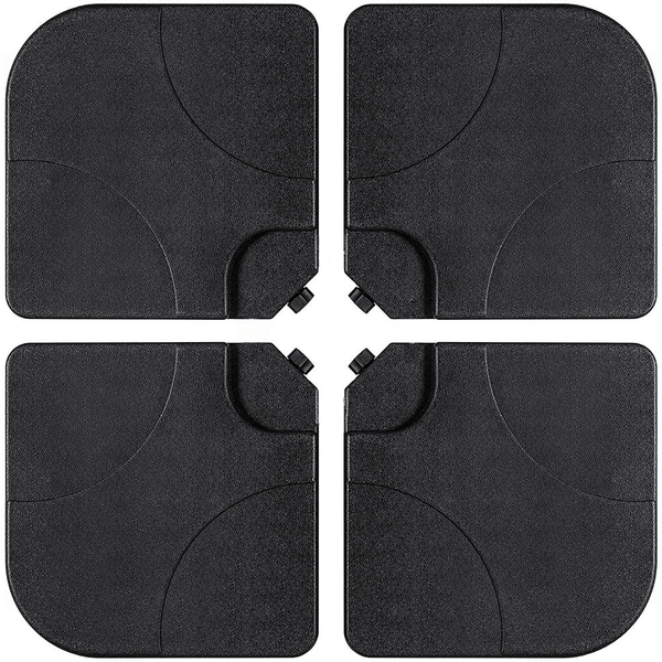 Pack of 4 Square Sand/Water Fillable Parasol Base Weights