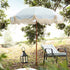Gabriel Sage Green and White Striped Fringed Parasol with Tilt - daals