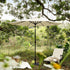 3M LED Light Aluminium Frame Garden Parasol with Tilt Crank, Beige - daals