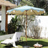 Green Chevron 2.6M Octagonal Tassel Parasol with Aluminium Tilt - daals