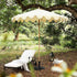 Beige 2.6M Octagonal Crank and Tilt Parasol with Grass Green Scalloped Edge - daals