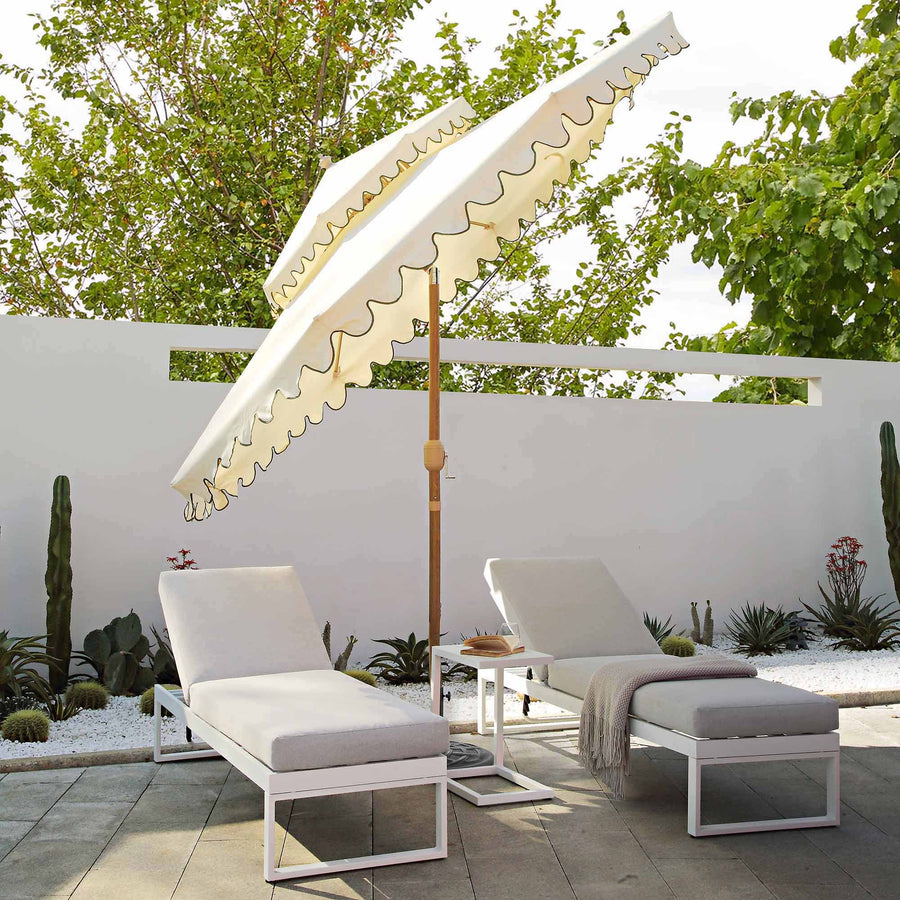 Fabienne Beige 3M Octagonal Double Top Crank and Tilt Parasol with Gre