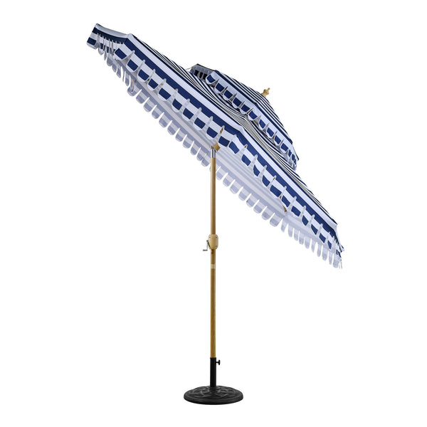 Fabienne Blue and White Striped 3M Double Top Crank and Tilt Parasol