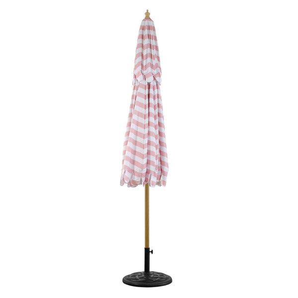 Fabienne Pink and White Striped 3M Double Top Crank and Tilt Parasol - daals